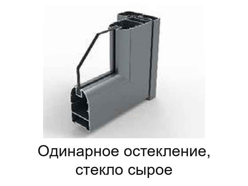Дверное полотно с одинарным остеклением, стекло сырое