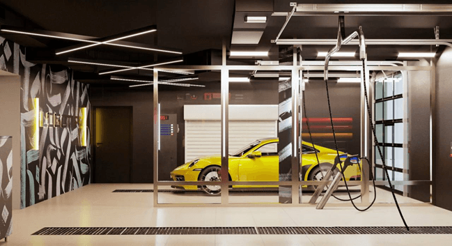 Перегородки для автомойки в Захарово. Разделить помещение автомойки на функциональные зоны: мойку, зону ожидания и техническое отделение. Перегородки для автомойки в Захарово — Московская обл., д. Захарово, ул. Заречная, 45А, стр. 11