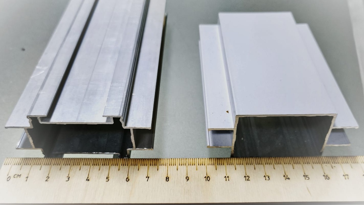 Профили Office Professional и Office Standart рядом — сравнение размеров вид сбоку