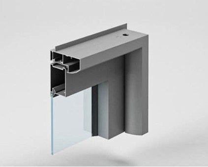 Схема алюминиевого дверного профиля с одинарным остеклением