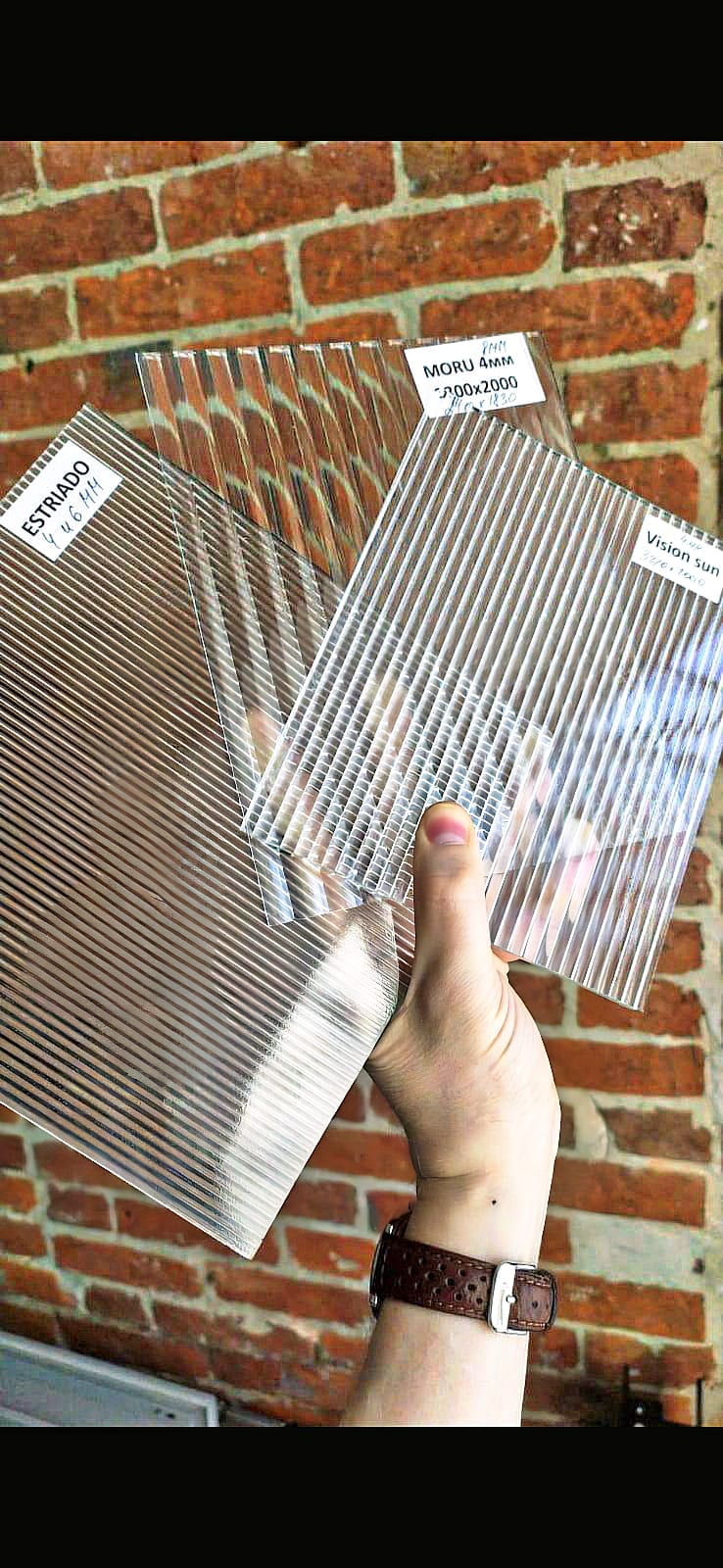 Рифлёное стекло — три варианта узора